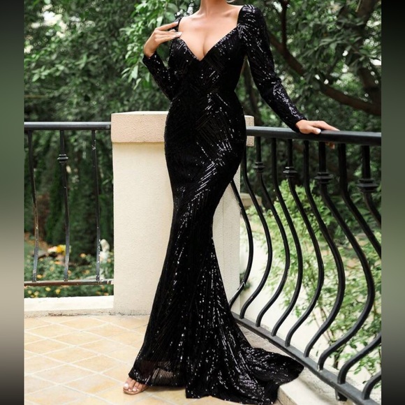 Beaded Sweetheart Neck Mermaid Slit Dress Taupe main image 1